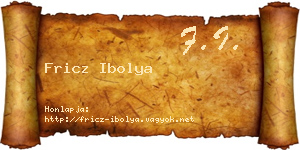 Fricz Ibolya névjegykártya